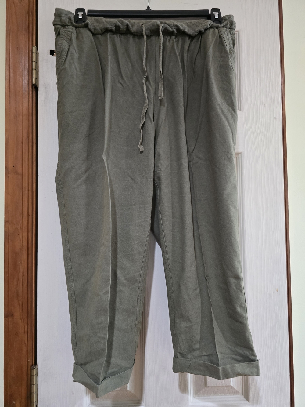 Rebecca Malone Olive Green Drawstring Capri